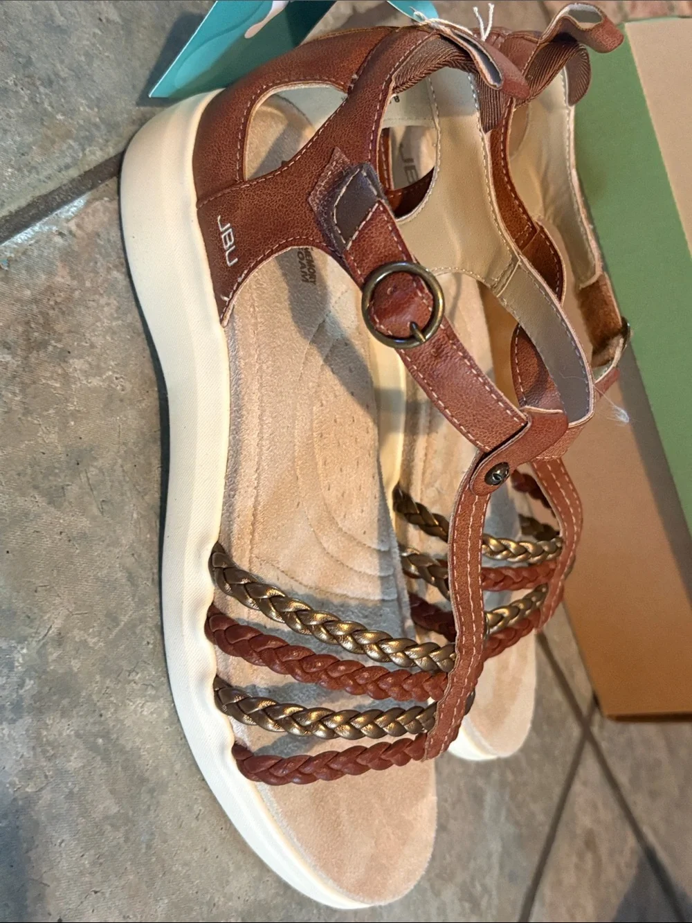 JBU Prague Brown and Bronze Women's Wedge Sandals